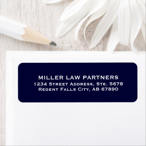 Navy Blue White Attorney Return Address Labels