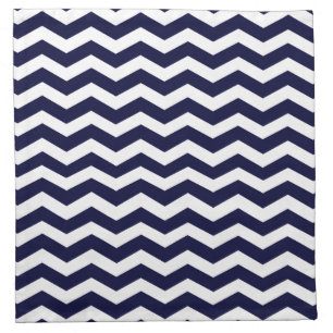 Navy Blue & White Chevron Pattern Napkin