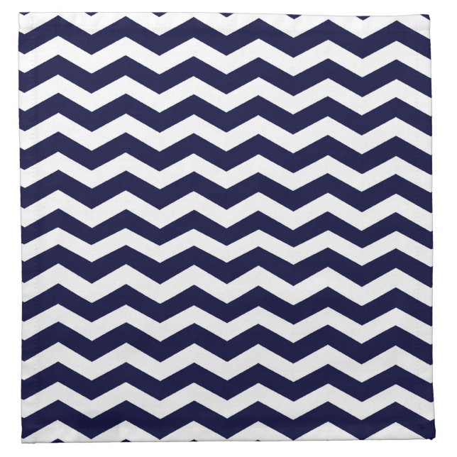 Navy Blue & White Chevron Pattern Napkin (Front)