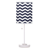 Navy Blue & White Chevron Pattern Table Lamp (Right)