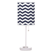 Navy Blue & White Chevron Pattern Table Lamp (Left)