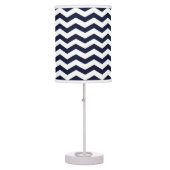 Navy Blue & White Chevron Pattern Table Lamp (Front)