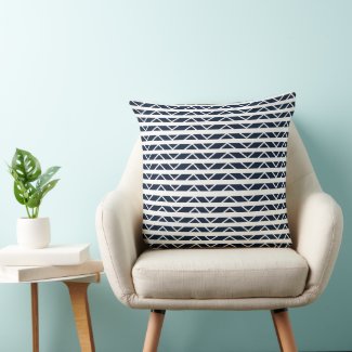 Navy Blue White Chevron Pattern 