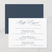 Navy Blue White Classic Calligraphy multi-event