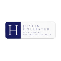 Navy Blue & White | Classy Return Address Label Navy Blue & White | Classy Return Address Label