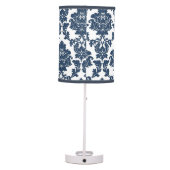 Navy Blue - White Damask Lamp Shade (Back)