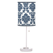 Navy Blue - White Damask Lamp Shade (Left)