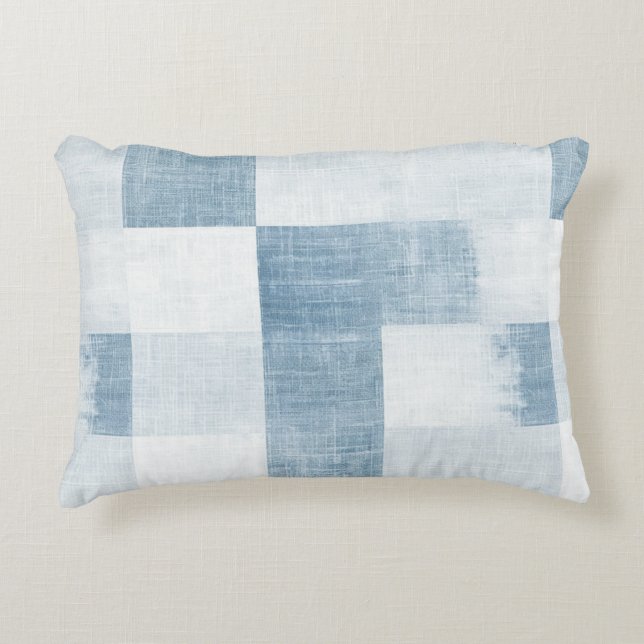 Navy Blue White Denim Jean Stripes   Accent Pillow (Front)