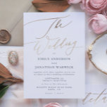 Navy Blue White Elegant Faux Gold The Wedding Invitation<br><div class="desc">This card is part of a large collection - click below or ask me for me info
*the detail is faux gold not real foil</div>
