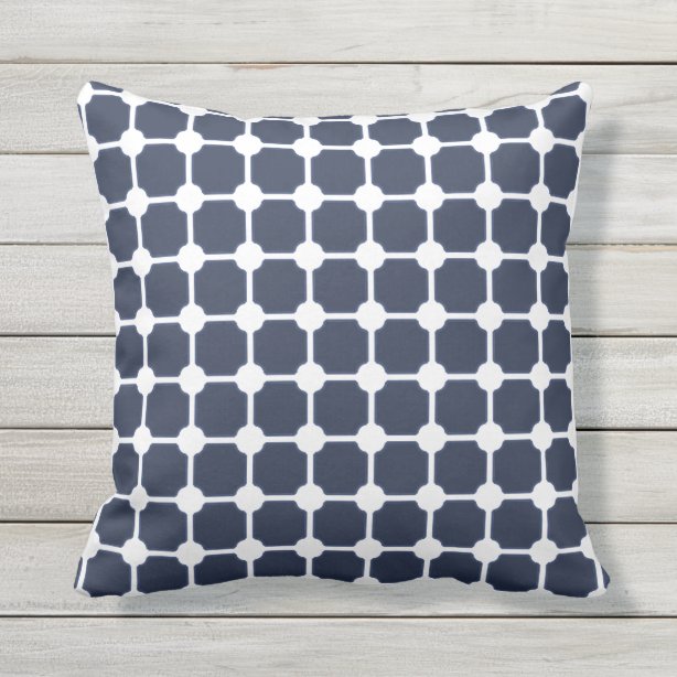 Navy Blue Geometric Pattern Decorative & Throw Pillows Zazzle