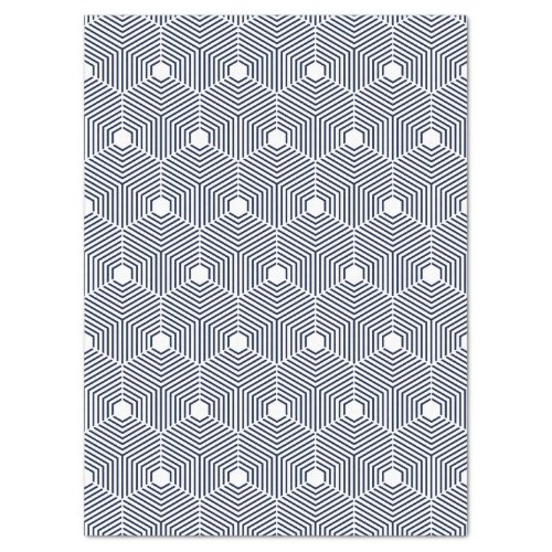 Navy_Blue  White Geometric Pattern Tissue Paper