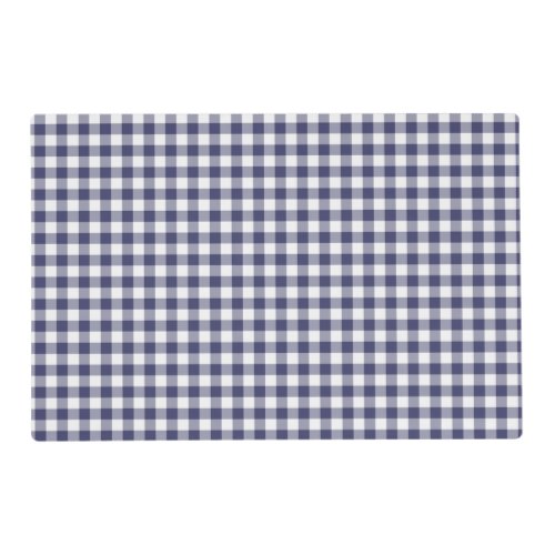 Navy Blue White Gingham Checked Pattern Placemat