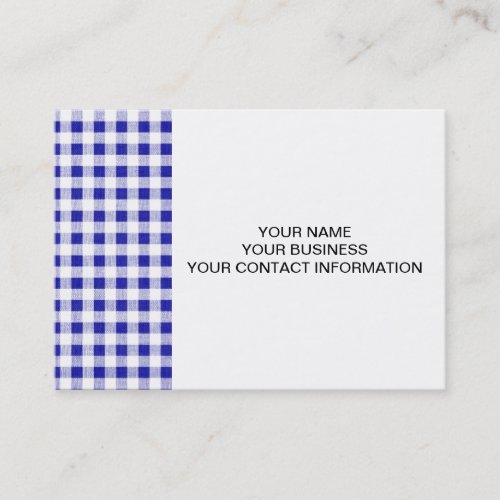 Navy Blue White Gingham Pattern Business Card Templates