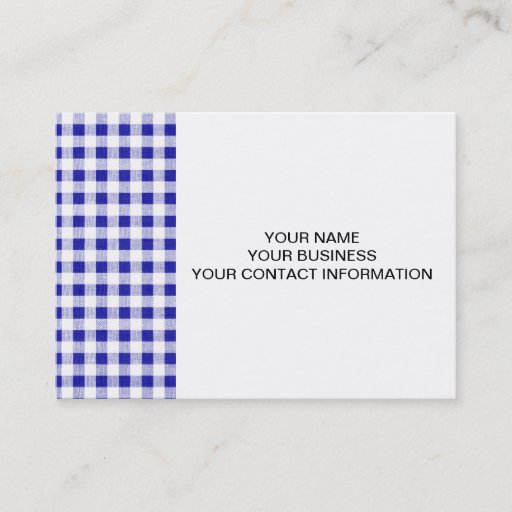 Customizable Navy Blue White Gingham Pattern Business Card Templates