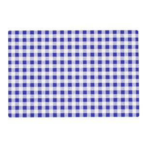 Navy Blue White Gingham Pattern Placemat