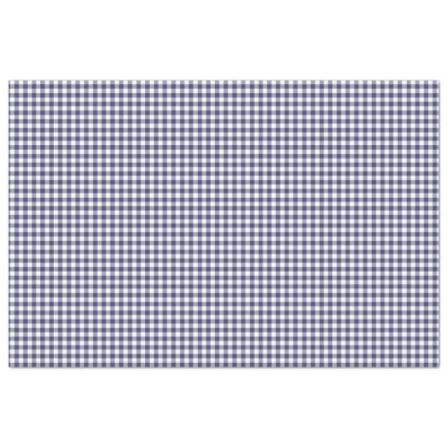 Navy Blue  White Gingham Pattern Tissue Paper