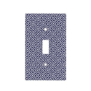 Navy Blue & White Greek Key Light Switch Cover by EnduringMoments at Zazzle