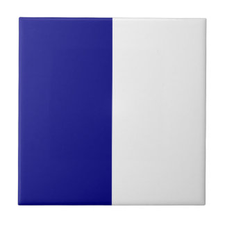 Navy Blue & White High School Colors Team Design Ceramic Tile