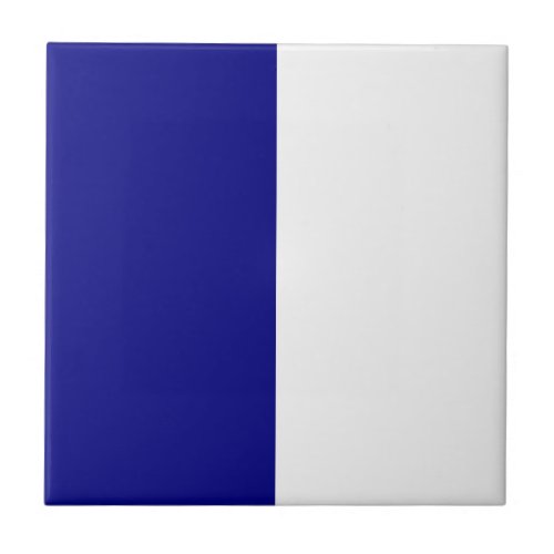 Navy Blue  White High School Colors Team Design Ceramic Tile