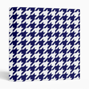 Navy Blue White Huge Houndstooth Binder