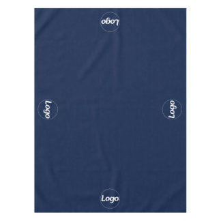 Navy Blue White Logo Business Promotional  Tablecloth