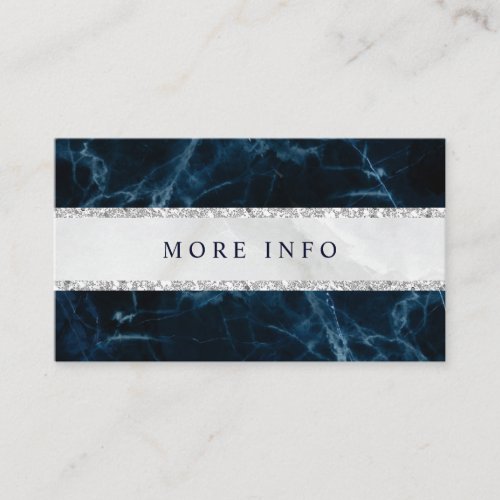 Navy Blue White Marble Wedding More Info Enclosure Card