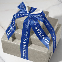 Navy Blue White Mixed Font Merry Christmas Gift