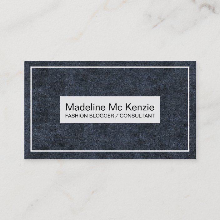 Navy Blue White Modern Blogger Consultant Business Business Card 