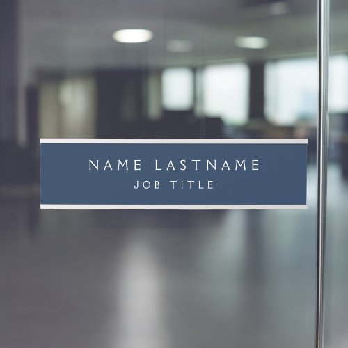 Navy Blue White Modern Elegant Professional Classy Door Sign