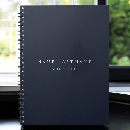 Navy Blue White Modern Elegant Professional Classy Notebook