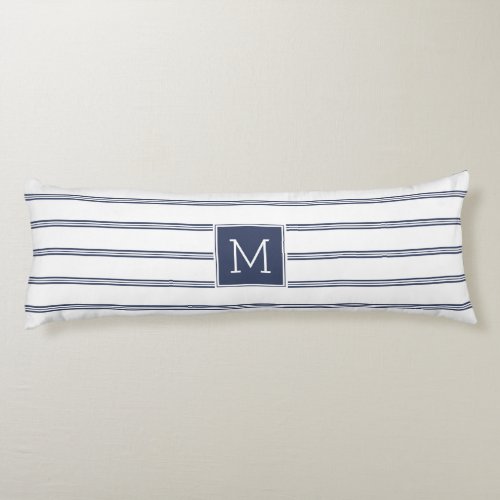 Navy_Blue  White Modern Stripes Body Pillow