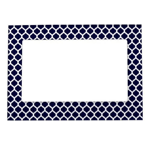 Navy Blue  White Moroccan Magnet Picture Frame