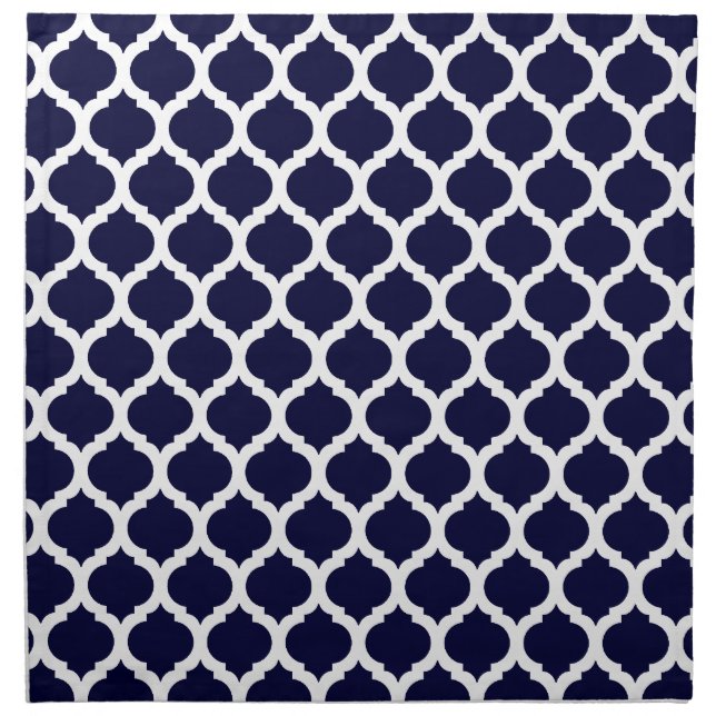 Navy Blue & White Moroccan Napkin (Front)