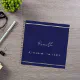 Navy blue white name script minimalist notebook | Zazzle