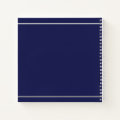 Navy blue white name script minimalist notebook | Zazzle