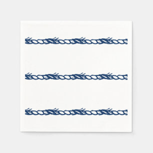 Navy Blue white nautical ropes pattern party Napki Napkins