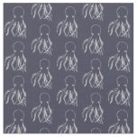 Navy Blue &amp; White Octopus Pattern Fabric
