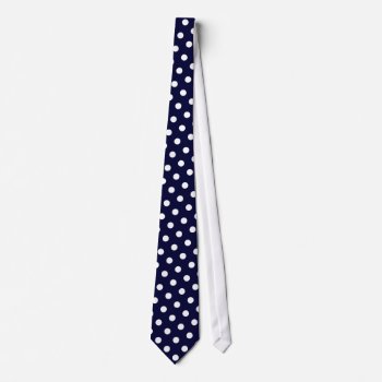 Navy Blue & White Polka Dot Men's Tie by EnduringMoments at Zazzle
