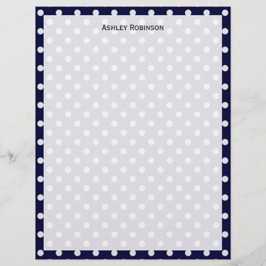 Navy Blue White Polka Dot Pattern (Front)