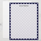 Navy Blue White Polka Dot Pattern (Front/Back)