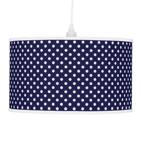 Navy Blue White Polka Dot Pattern Ceiling Lamp