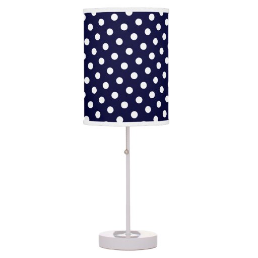 Navy Blue & White Polka Dot Pattern Lamps | Zazzle