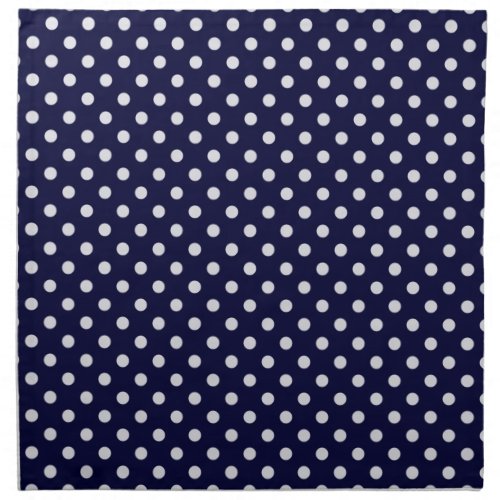 Navy Blue White Polka Dot Pattern Napkin