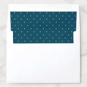 Navy blue white polka dots patterned elegant envelope liner