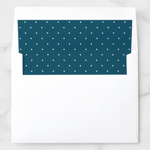 Navy blue white polka dots patterned elegant envelope liner