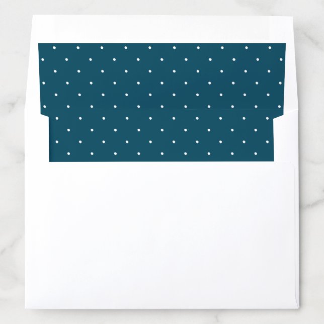 Navy blue white polka dots patterned elegant envelope liner (In Envelope)
