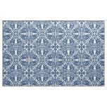 Navy Blue &amp; White Rabbit Tile Delft Dedham Bunny Fabric