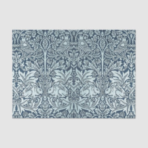 Navy Blue White Rabbit William Morris Tissue Paper