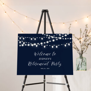 Navy Blue & White Retirement Party Welcome Sign