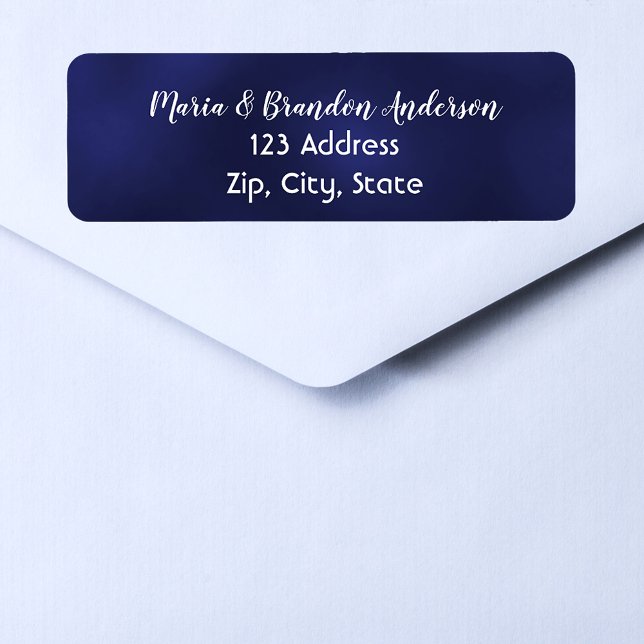 Navy blue white return address label (Creator Uploaded)